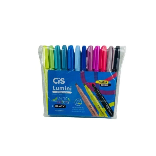 Caneta Marca Texto Lumini 12 Cores - Cis
