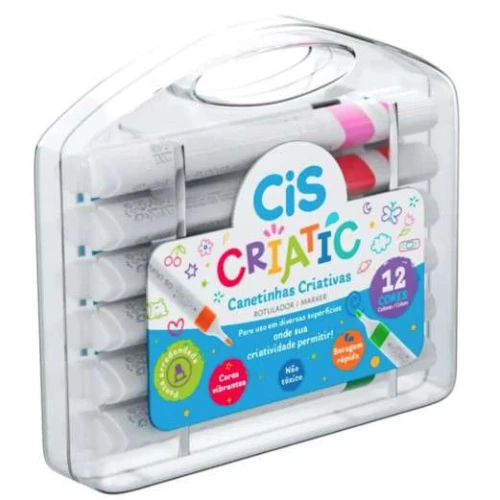 Caneta Marcador Criatic 12 cores Regular Cis Caneta Marcador Criatic 12 cores Regular Cis