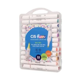 Caneta Marcador Criativo Flow Brush Cis- 24 Cores