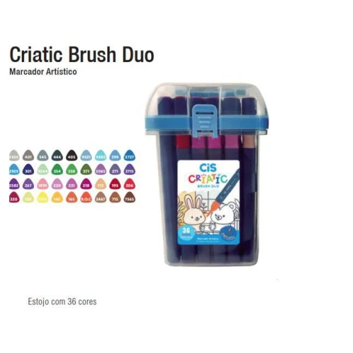 Caneta Marcador Criativo Flow Duo Brush Cis- 36 Cores