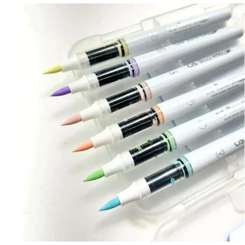 Caneta Marcador Criativo Flow Brush Cis- 6 Cores Pastéis