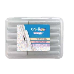 Caneta Marcador Criativo Flow Brush Cis- 6 Cores Pastéis