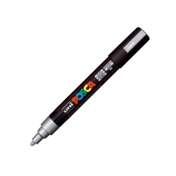 Caneta Posca Uniball Metallic Prata Pc-5m