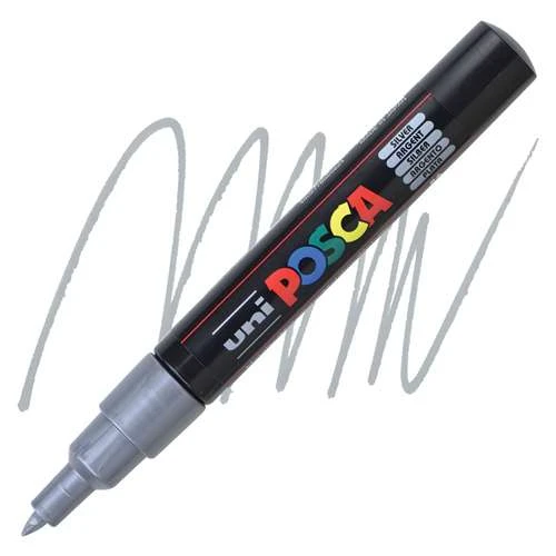 Caneta Posca Uniball Prata Pc-1m