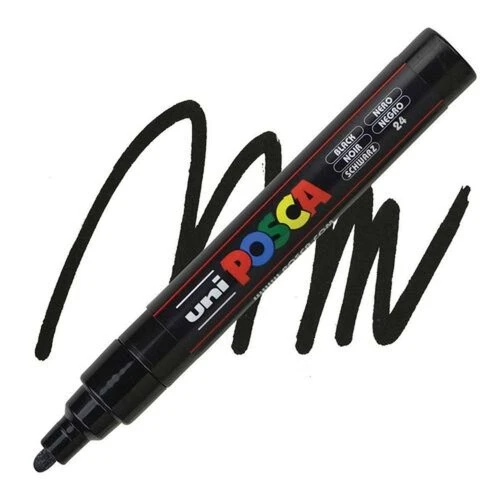 Caneta Posca Uniball Preta Pc-5m Caneta Posca Uniball Preta Pc-5m