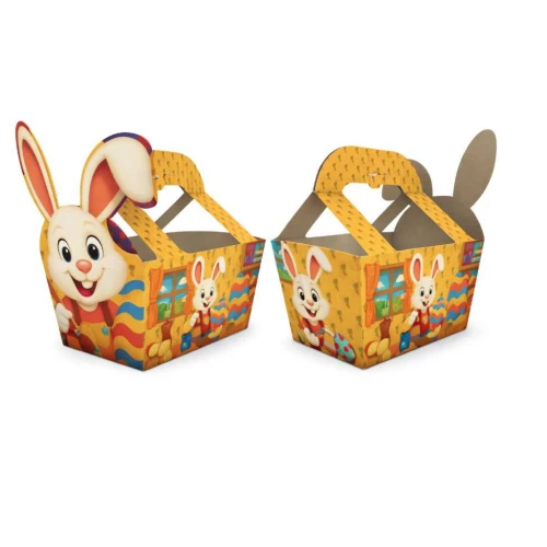 Cesta de Páscoa Coelho Pintor 20x12x24 cm - Da Cruz