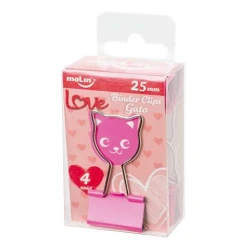 Clips Binder Gato Rosa 25mm - Molin