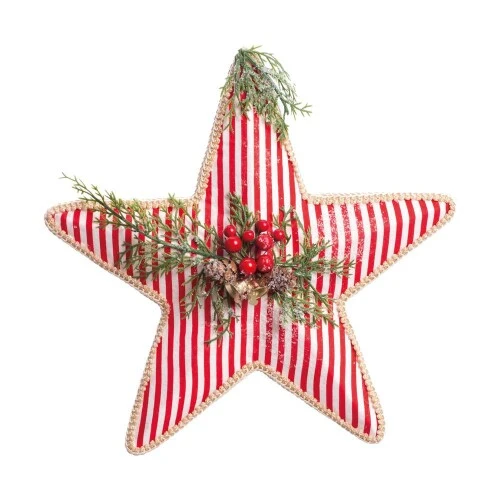 Enfeite Estrela Listrada 26cm - Cromus Enfeite Estrela Listrada 26cm - Cromus