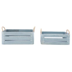 Enfeite de Páscoa Caixote de Madeira Azul com 2 unidades  Cromus