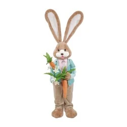 Enfeite de Páscoa Coelho Pelúcia de Vestido Rosa 125cm  Cromus