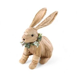 Enfeite de Páscoa Coelho de Palha Sentado 33m  Cromus