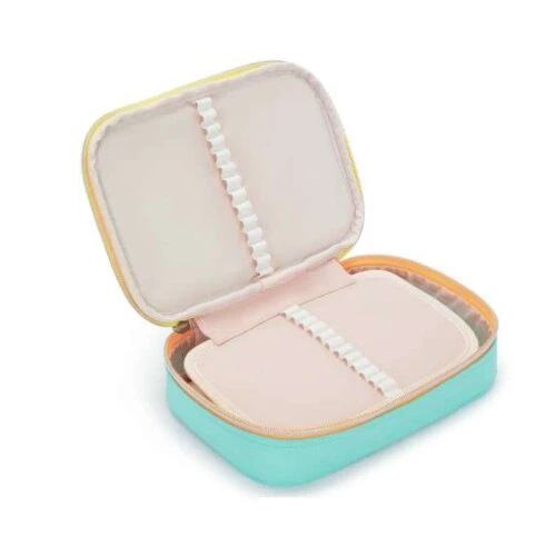 Estojo Kipling 100 Pens Popp Aqua Original  Espaçoso, Versátil e Estiloso