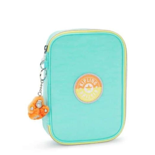 Estojo Kipling 100 Pens Popp Aqua Original  Espaçoso, Versátil e Estiloso