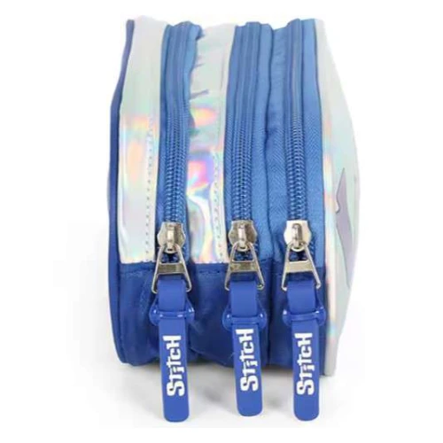 Estojo Triplo Stitch prata - Luxcel