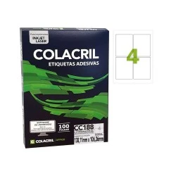 Etiqueta Laser 4 Etiquetas por Folha CC188 - Caixa com 100 folhas