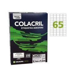 Etiqueta Laser CA4351 Contém 65 por Folha - CX 100 unidades