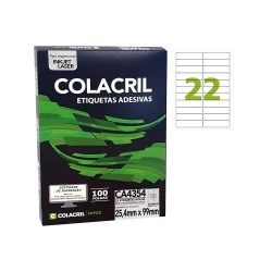 Etiqueta Laser CA4354 22 Etiquetas por Folha - Caixa com 100 Folhas