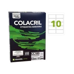 Etiqueta Laser CC 183 Contém 10 Etiquetas por Folha - Caixa com 100 Folhas