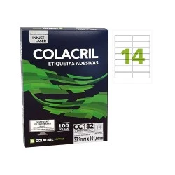 Etiqueta Laser CC182 14 Etiquetas por Folha - Caixa com 100 Folhas