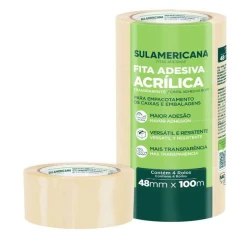 Fita Adesiva Transparente PP 48x100 -Sulamericana