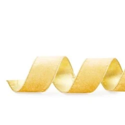 Fita de Natal Lisa Dourada 6,3cm x 91,4 Metros - Cromus
