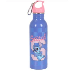 Garrafa de Água Escolar Luxcel Stitch 750ml Alumínio Azul