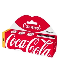 Hidratante Labial CARMED Coca-Cola Vermelho 10 g  Hidratação com Sabor de Coca-Cola