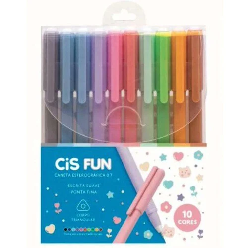 Jogo de Canetas Esferográfica Fun c/10 unidades - Cis Jogo de Canetas Esferográfica Fun c/10 unidades - Cis