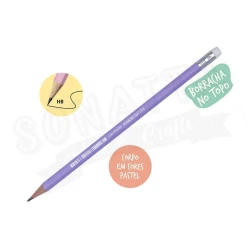 Lápis Gráfico com Borracha SWANO Pastel Lilás