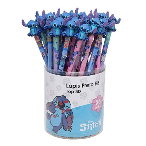 Lápis Grafite com Borracha Topo STITCH 3D - Molin Lápis Grafite com Borracha Topo STITCH 3D - Molin