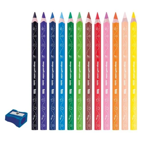 Lápis de Cor 12 Cores Mega Soft Color Jumbo - Tris