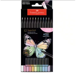 Lápis de Cor 12 Cores Pastéis - Faber Castell Supersoft