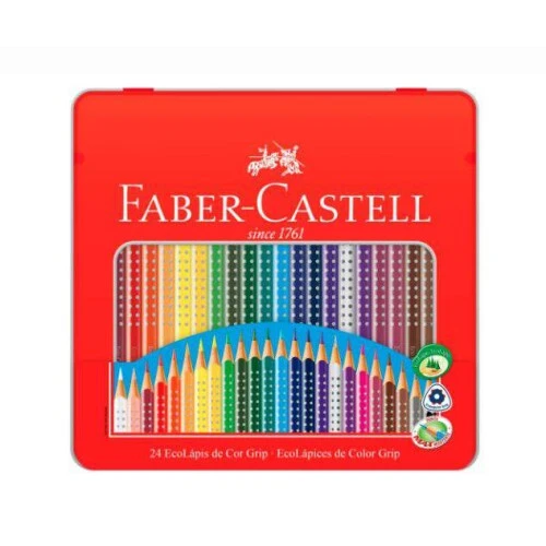 Lápis de Cor 24 Cores Lata- Faber Castell Grip