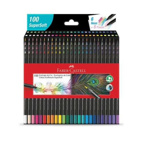 Lápis de Cor Ecolápis Supersoft 100 cores Faber-Castell Lápis de Cor Ecolápis Supersoft 100 cores Faber-Castell