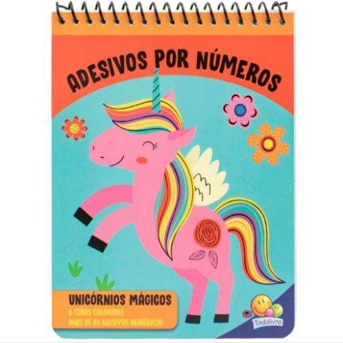 Livro de Atividades Infantil - Adesivos por Números: Unicórnios Mágicos