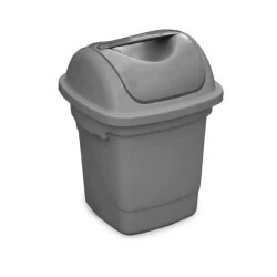 Lixeira 10L Basculante Cinza- Plasvale