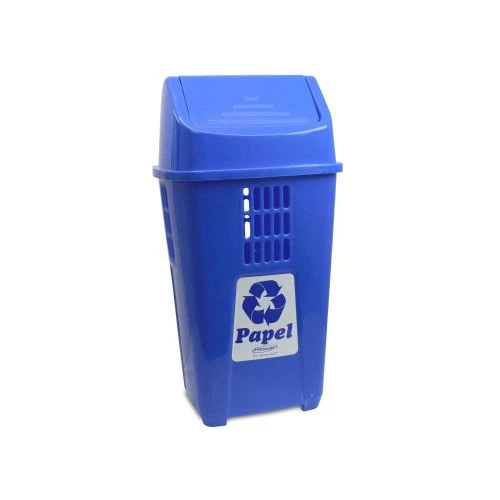 Lixeira 50L Basculante Azul Ref.757 Plasvale Lixeira 50L Basculante Azul Ref.757 Plasvale