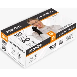 Luva Nitrílica Preta Tamanho G - Inoven