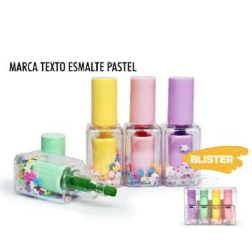 Marca Texto Esmalte Com 4 Pastel