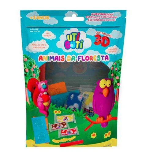 Massinha de Modelar Animais da Floresta Soft c/3 Cores - Canson Uti Guti Massinha de Modelar Animais da Floresta Soft c/3 Cores - Canson Uti Guti