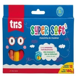 Massinha de Modelar Super Soft c/12 Cores Tris
