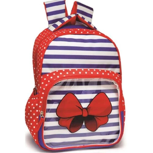 Mochila Bow Vermelha/Azul - Kit Mochila Bow Vermelha/Azul - Kit