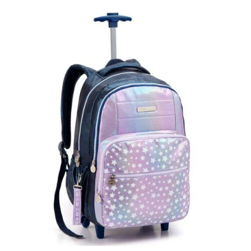 Mochila com Roda ColorUp Metalizada com Estrelas - Seanite Mochila com Roda ColorUp Metalizada com Estrelas - Seanite