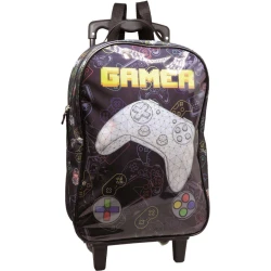 Mochila com Roda Gamer Preta - Kit
