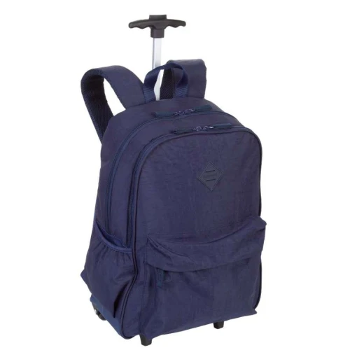 Mochila com Roda Rolling Crinkle Azul - Sestini