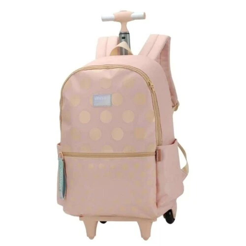 Mochila com Roda UP4YOU Poá Bege - Luxcel