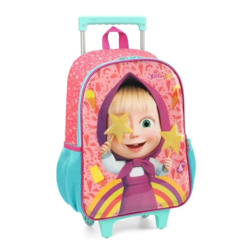 Mochila com Rodas Masha e o Urso Salmão - Luxcel Mochila com Rodas Masha e o Urso Salmão - Luxcel