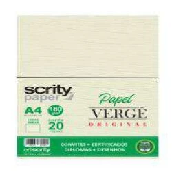 Pacote de Folhas Vergê 180g Creme Scrity