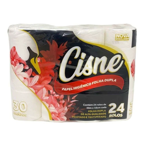 Papel Higiênico Cisne 24 rolos c/30 metros Papel Higiênico Cisne 24 rolos c/30 metros