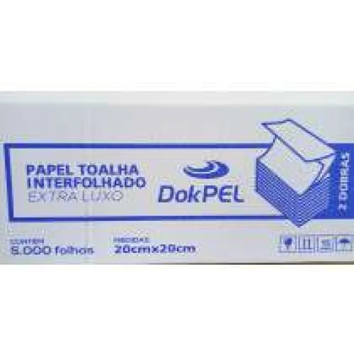Papel Toalha Branco Luxo 20x20 Dokpel 5.000 Folhas Papel Toalha Branco Luxo 20x20 Dokpel 5.000 Folhas